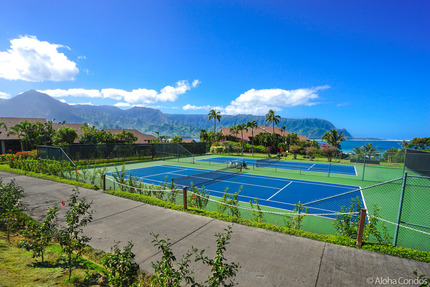 Upper Tennis Courts at The Hanalei Bay Resort