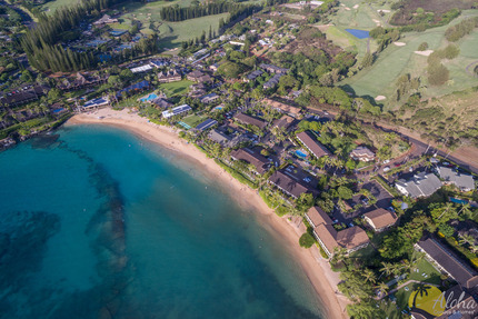 Aeriel View Of Beach at Napili Bay Resort