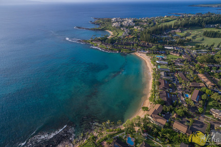 Aeriel View Of Napili And Kapalua Beaches at Napili Bay Resort