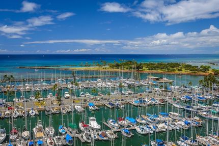 View from Condo 1590, Ilikai Marina