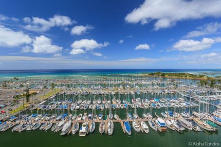 View from Lanai of Condo 1592, Ilikai Marina